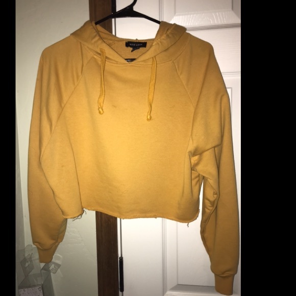 Canary yellow crop top hoodie - Picture 1 of 2